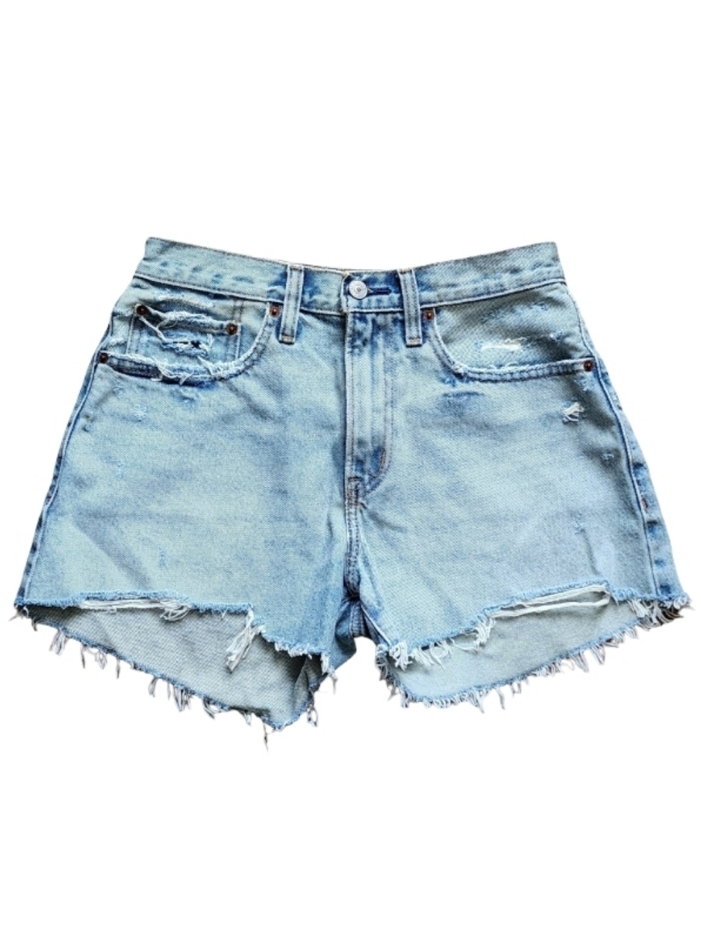 Abercrombie & Fitch Light Blue Distressed Denim Jean Shorts